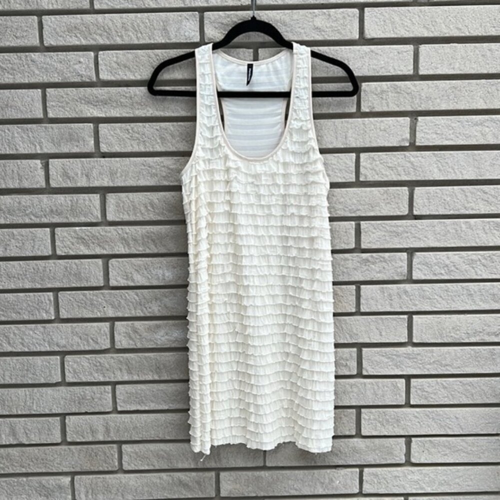 Mendocino Ruffle Tiered Racerback Mini Dress Sz L - Picture 2 of 8